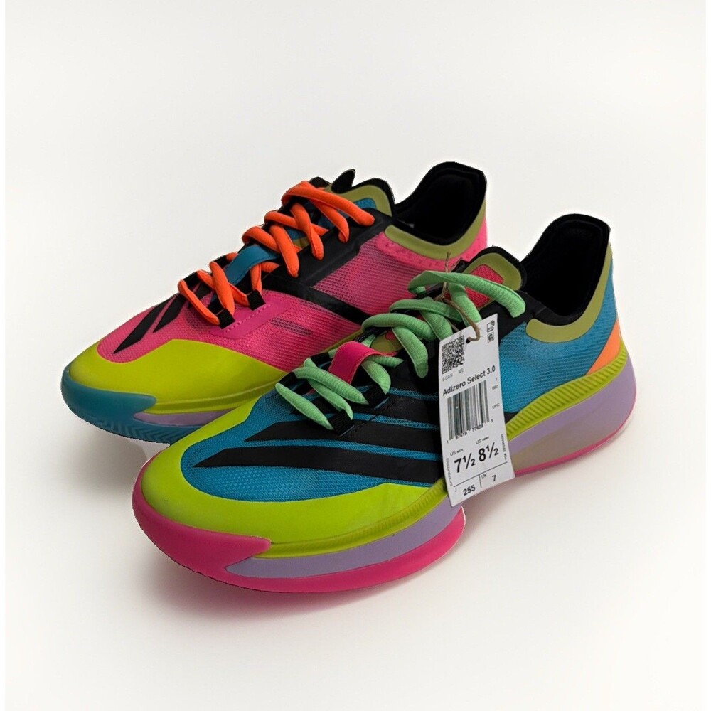 NEW Mens Size 7.5 Adidas Adizero Select 3.0 Low Lucid Pink Preloved Lime JR8281